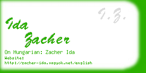 ida zacher business card